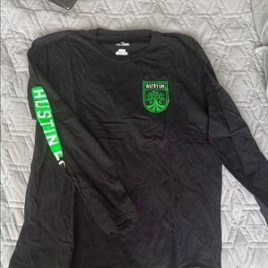 Fanatics Black Long Sleeve Shirt with Green Logo